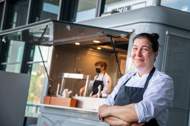 Michelle Meiers Foodtruck vor dem KKL 2021