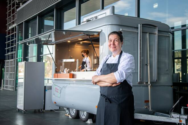 Michelle Meiers Foodtruck vor dem KKL 2021
