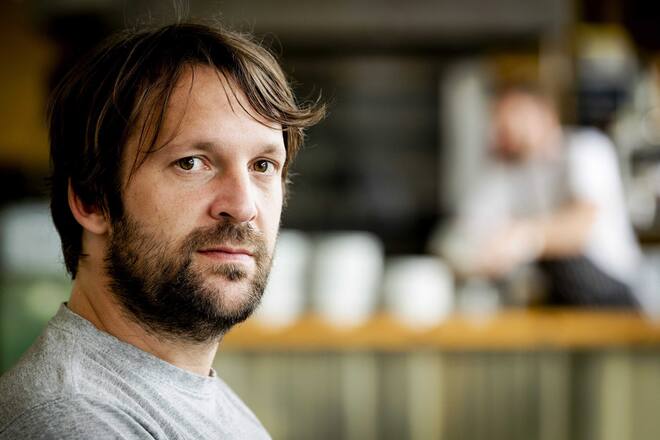 epa05518604 Danish chef Rene Redzepi, the co-owner of the restaurant Noma in Copenhagen, poses for the photographer prior to the 'Ants on a Shrimp' premiere in Amsterdam, The Netherlands, 01 September 2016. The documentary is about the chef-cook who along with his team enters the biggest culinary experiment in his life. EPA/ROBIN VAN LONKHUIJSEN