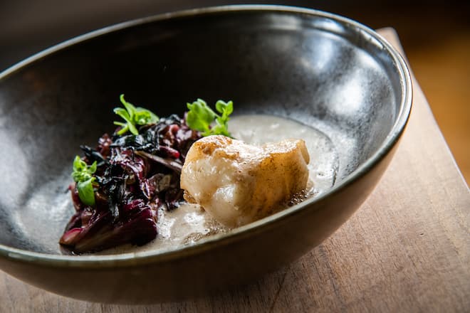 Pascal Steffen, Roots Basel, 2020: Seeteufel, Chicorée, Pilz