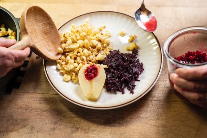 Rezept Gamspfeffer mit Spätzli und Rotkraut Stäfelialp September 2021