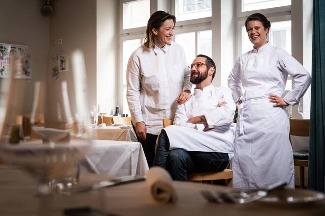 Stiefels 2020: Luigina Stiefel, Andrea Troxler (Souschefin), Moritz Stiefel