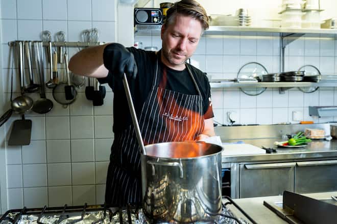 Tobias Buholzer, Restaurant Zur Rose, Rueschlikon, mit Swiss Shrimps
