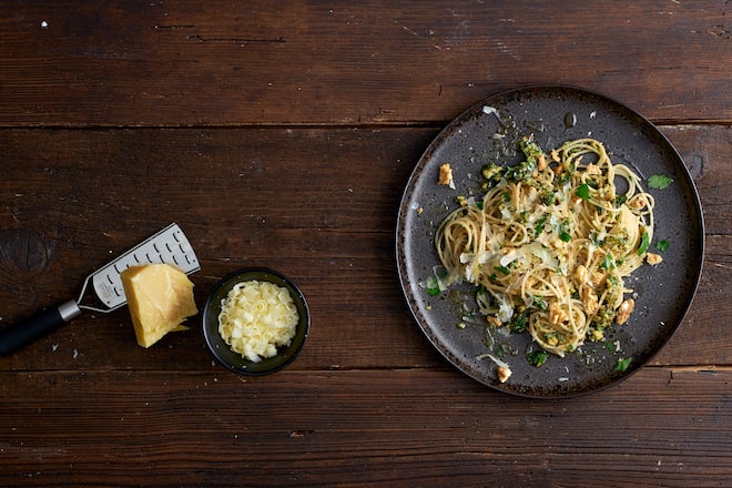 Rezept Sbinz Spaghetti mit Sbrinz-Baumnuss-Pesto 2022 - Landfrauenrezepte