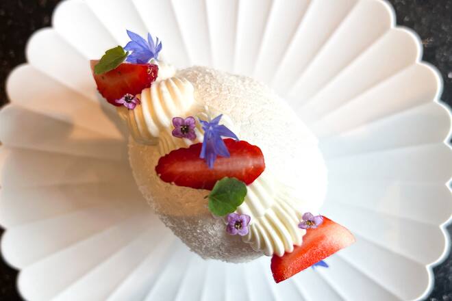 Meringue fraise verveine Josselin Jaquet Valrose