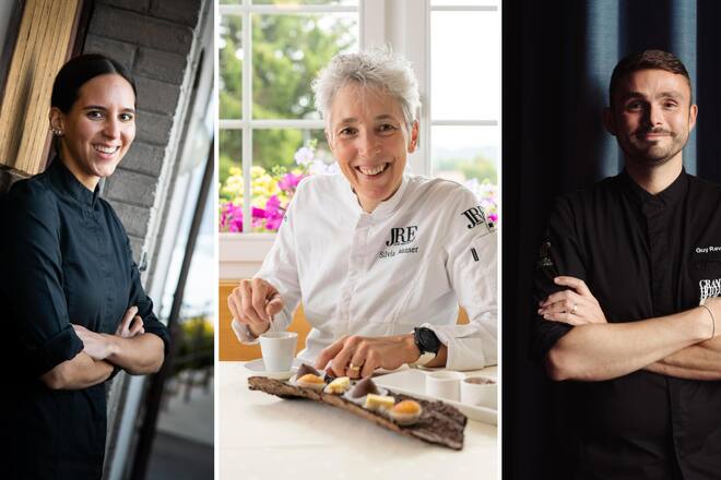 Silvia Manser, Guy Ravet und und Noémie Bernhard an den Nespresso Gourmet Weeks 2023