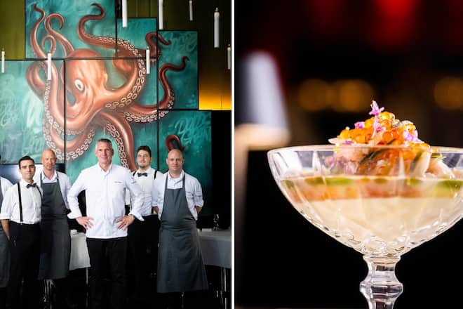 Heiko & das Hummerteam, King Crab im Cocktailglas.