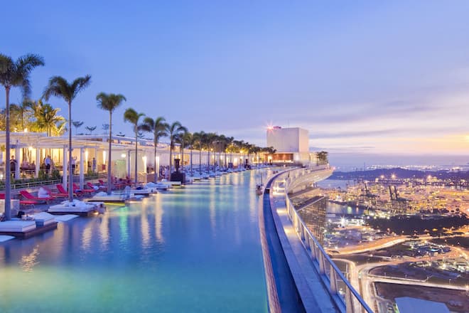 Marina Bay Sands Dachterrasse in Singapur
