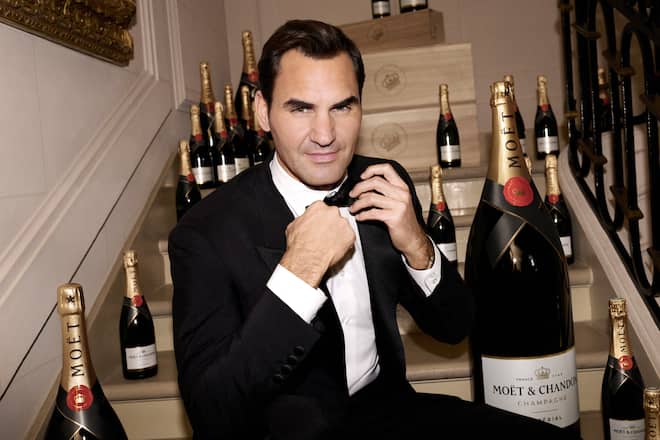 Roger Federer dreht Werbevideo für Moët & Chandon