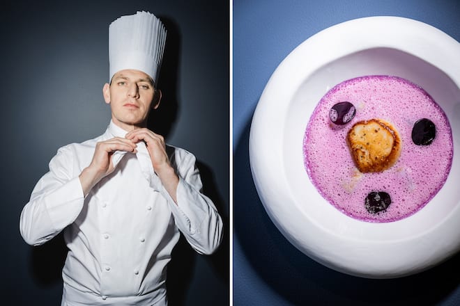 Jérémy Desbraux (Maison Wenger) meldet sich zurück: Elegant umgebautes Restaurant, riesige Brigade, Top-Menü.