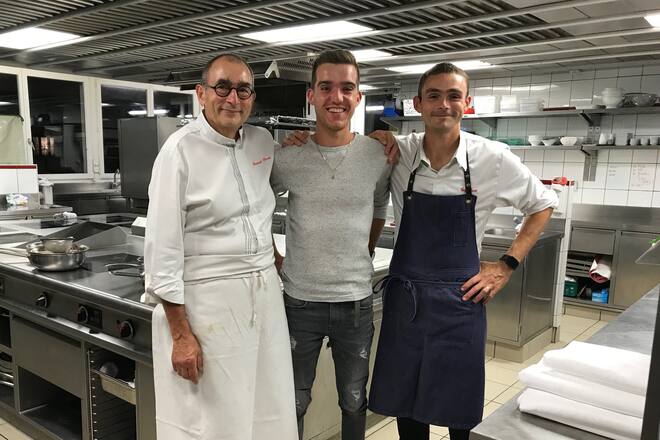 Siméon Calame avec les chefs Bernard et Guy Ravet
