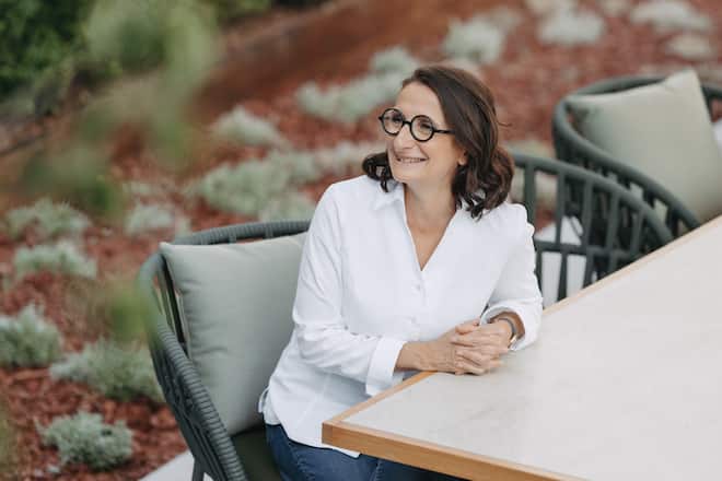 Anne-Sophie Pic ist sehr begeistert von ihrem «Table d’Hôte» im Garten.