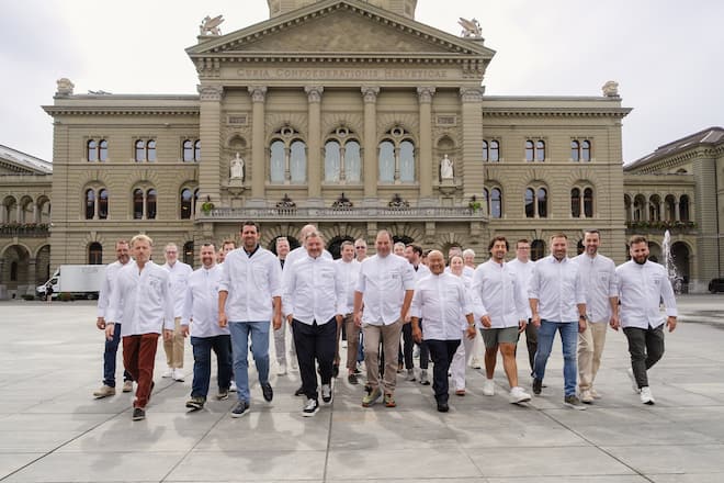 Die JRE Köche auf dem Bundesplatz - JRE Partnertag Mille Sens Bern - September 2026 - Copyright Olivia Pulver