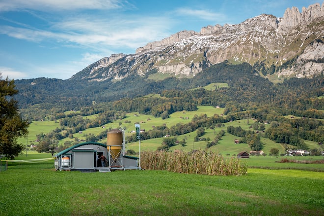 Tarik Lange (Parkhuus) und Marco Tessaro (Luma) zu Besuch bei Robin Geisser, Geflügelzüchter - 1.10.20 - Copyright Olivia Pulver