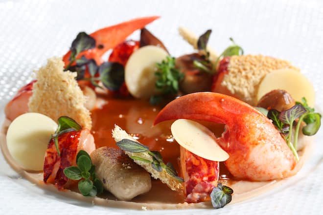 Blauer Hummer mit Kastanien-Gnocchi, Philippe Bourrel