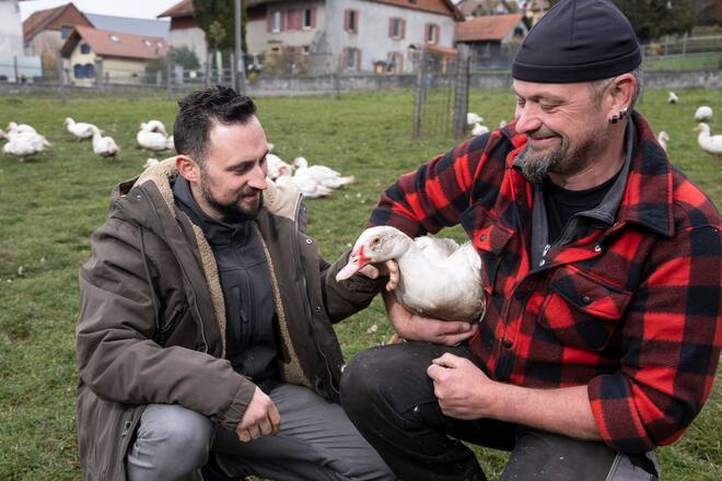 Schweizer Fleisch Rafael Rodriguez bei Produzent Alexandre Benoit November 2021