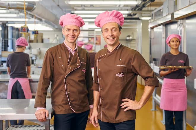 Zu Gast bei Matthias Bachmann (l.) und Raphael Bachmann, Confiserie Bachmann in Luzern, 23.09.2020, Foto Lucia Hunziker