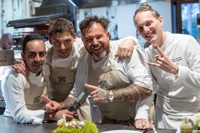 Franck Pelux, Fabien Ferré, Matthieu Dupuis Baumal, Danny Khezzar. Festival Gastronomie 2025 Gaude