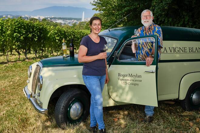 Sarah et Roger Meylan Vigne Blanche Vins du Weekend SwissWine