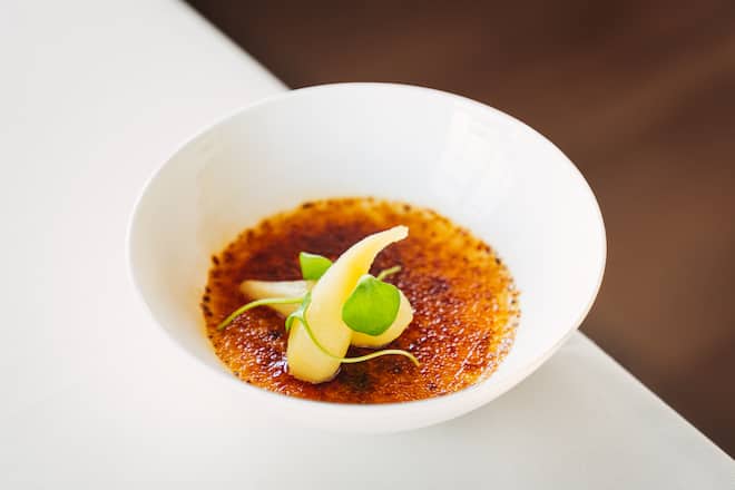 Crema catalana mit Gorgonzola Tobias Buholzer, Rose Rüschlikon
