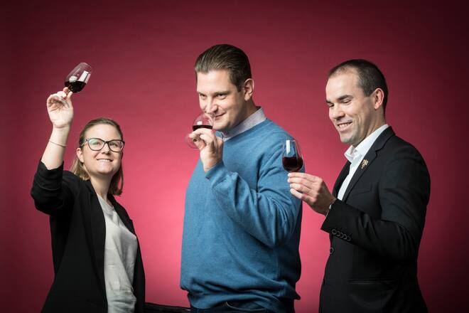 Dégustation grands rouge vaudoisMorgane Porchet (Raisin, Cully),Florent Bzik (Lausanne Palace),Camille Cartiglio (Crissier)