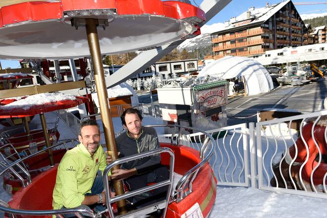 Le chef Pierre Crepeau et l'encaveur Ismaël Bonvin à Crans Montana