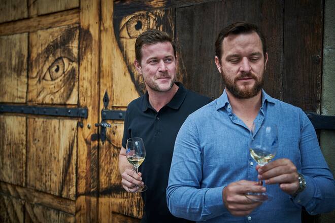 Epesses, le 6 septembre 2019 Domaine Luc Massy avec ses fils Gregory et Benjamin © sedrik nemeth