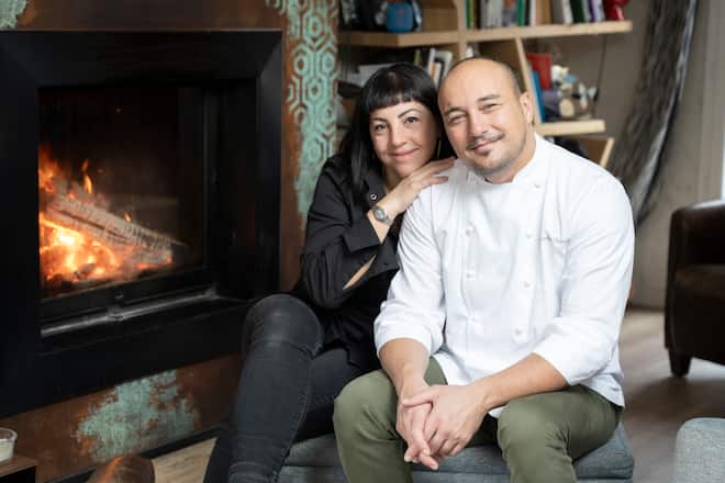 Alessandro Cannata et Francesca Fucci. Ce sont 2 chef(fe)s, elle du Fiskebar à Genève et lui de l'Hôtel des Horlogers au Brassus.
