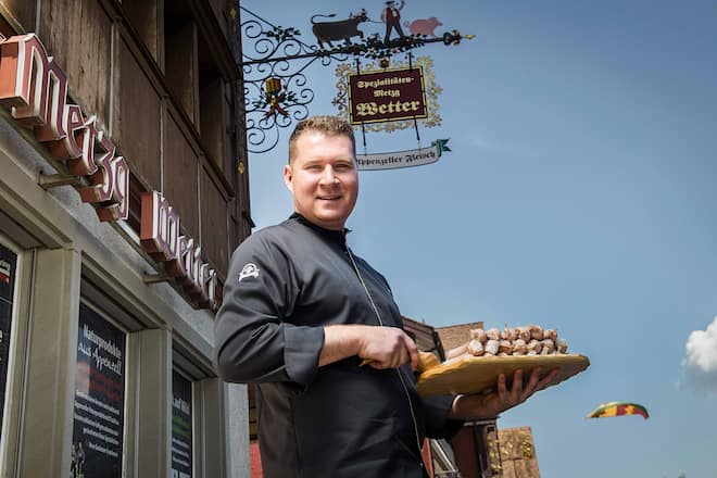 Michael Golenz, Executive Chef Appenzeller Huus, Frühstück mit Appenzeller Siedwurst , 11. Juni 2026