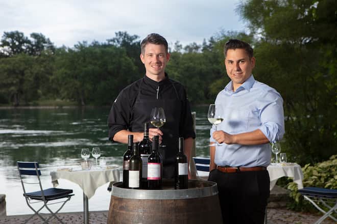 Büsingen, Alte Rheinmühle. Geschäftsführer: Markus Hempel (r) mit Küchenchef: Daniel Knüppel