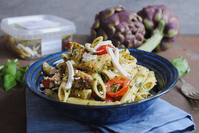 Salade de pâtes artichaud et ricotta