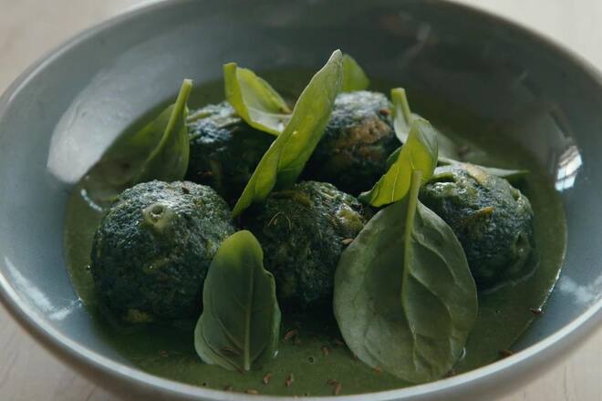 Spinat-Knödel mit Bergkäse