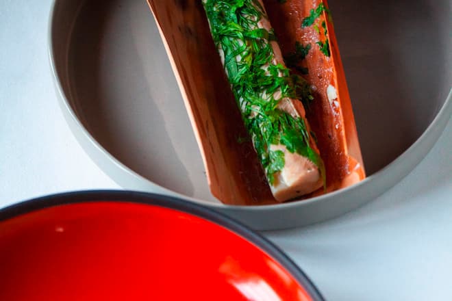 Forelle aus Niederwil, Nussbutter, Sellerie, Eigelb, Wart in Hünenberg