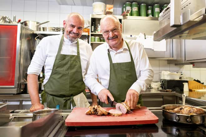 Ueli Kellenberger, Rössli Bad Ragaz, 4-Hands Ueli Kellenberger mit Daniel Gantenbein, am Gitzi schneiden