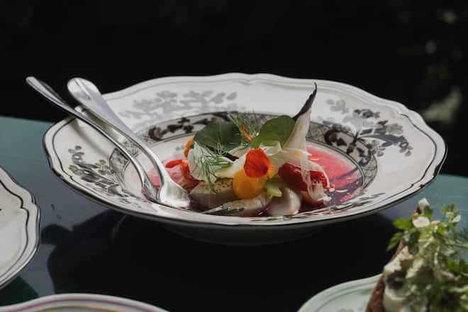 Zander / Ceviche / Physalis, Launch-Party Caminada Magazin, Restaurant Buech, Forchstrasse 267, 8704 Herrliberg, Copyright Roy Matter Caminada Magazin Launch in der Buech, Herrliberg, ZH Andreas Caminada