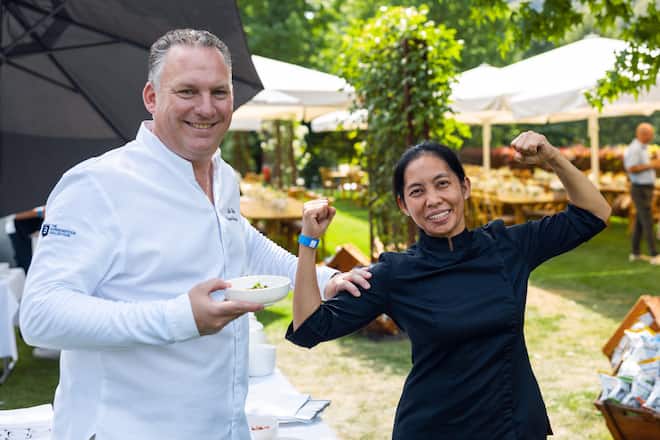 Mike Wehrle und Janet Lopez - Bürgenstock Resort - GaultMillau Garden Party 2026 - 9. August 2026 - Copyright Rémy Steiner