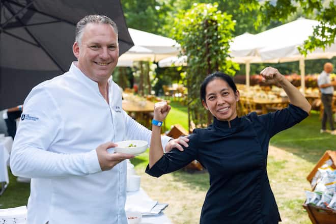 Mike Wehrle und Janet Lopez - Bürgenstock Resort - GaultMillau Garden Party 2026 - 9. August 2026 - Copyright Rémy Steiner