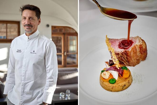 À Crans-Montana, le chef aux 18 points, Franck Reynaud, offre un repas gastronomique pour deux personnes. Pas-de-l'Ours