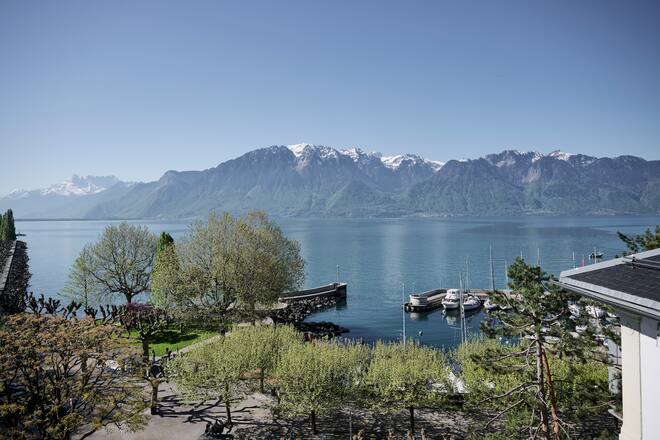 Le chef Guy Ravet du Grand Hôtel du Lac ouvre son restaurant gastronomique "Emotions", photographié le mercredi 3 mai 2023 à Vevey. (© Gabriel Monnet)