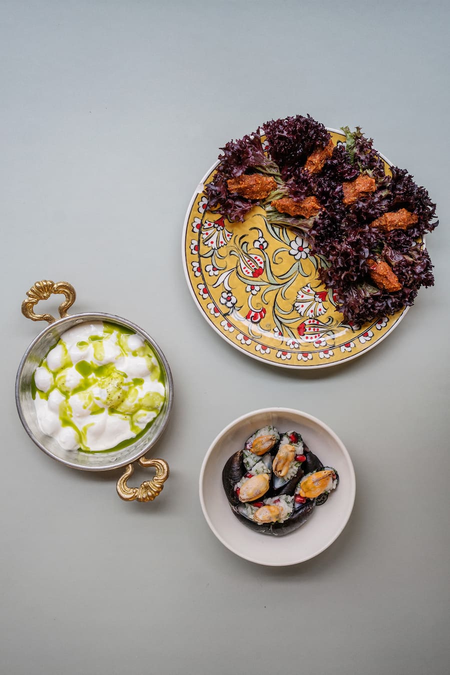 Vorspeisen im Restaurant Gül in Zürich: Lokus, Cig Köfte, Midye Dolmasi