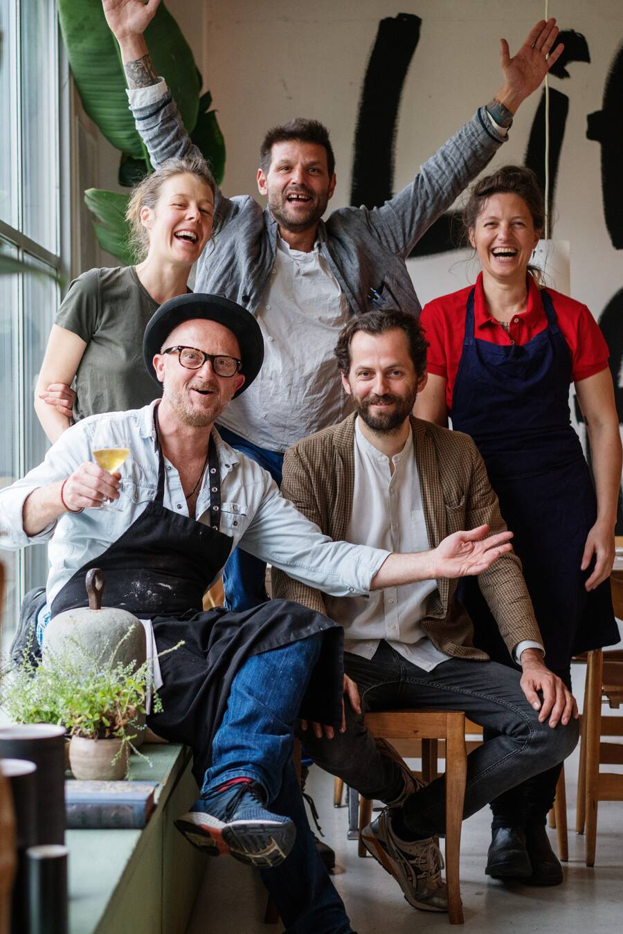 Im Pop-up Zampano: Adrian Ehrat, Florian Kalotay, Margaretha Jüngling, Agata Felluga und Pierre Jancou in Zürich