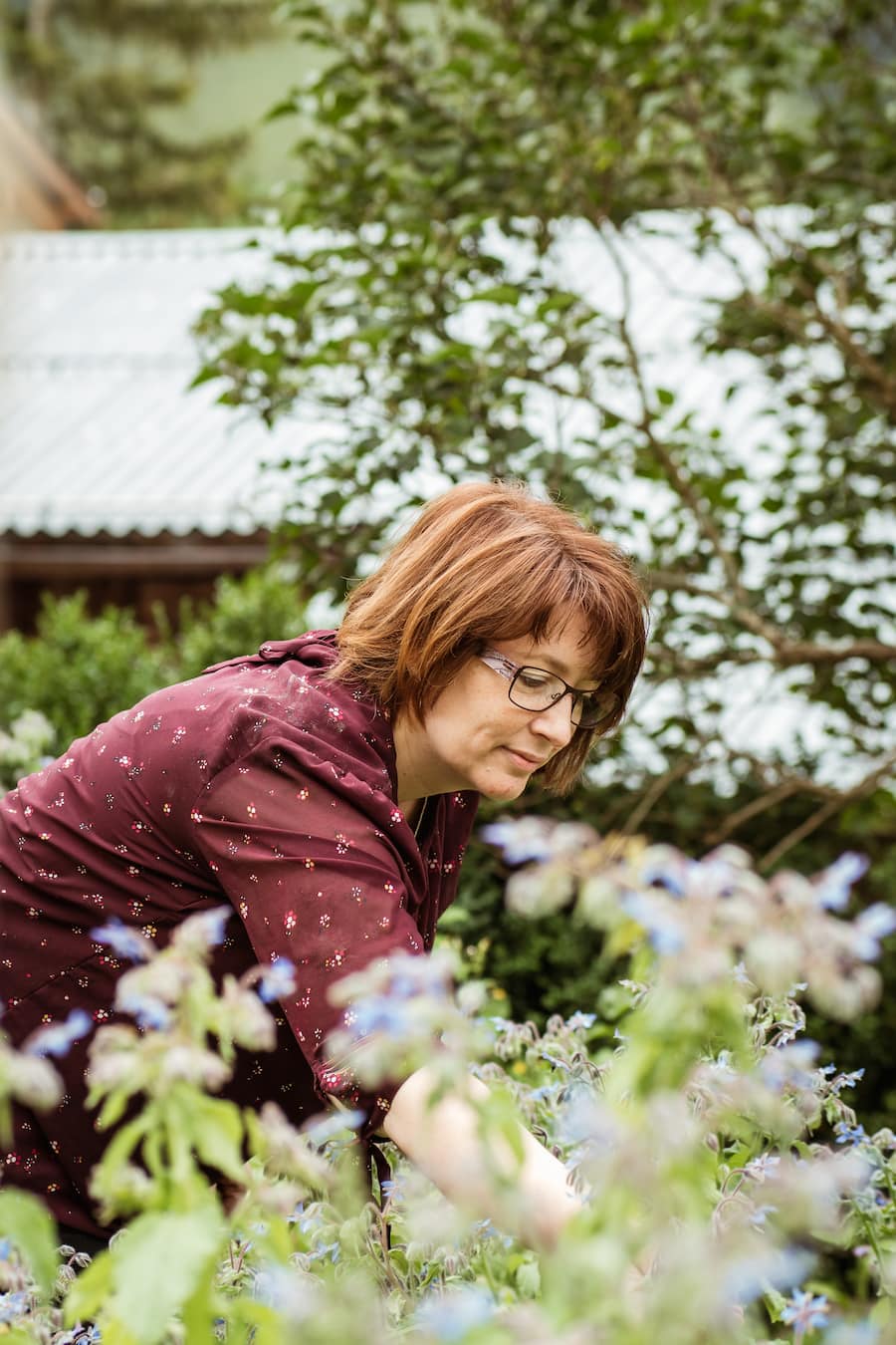 Vroni Gisler in ihrem Garten - Restaurant Kaiserstock, Riemenstalden SZ - Robert Gisler, Küchenchef, Vroni Gisler und Joel Gisler - Donnerstag, 22. August 2019 - Copyright Olivia Pulver