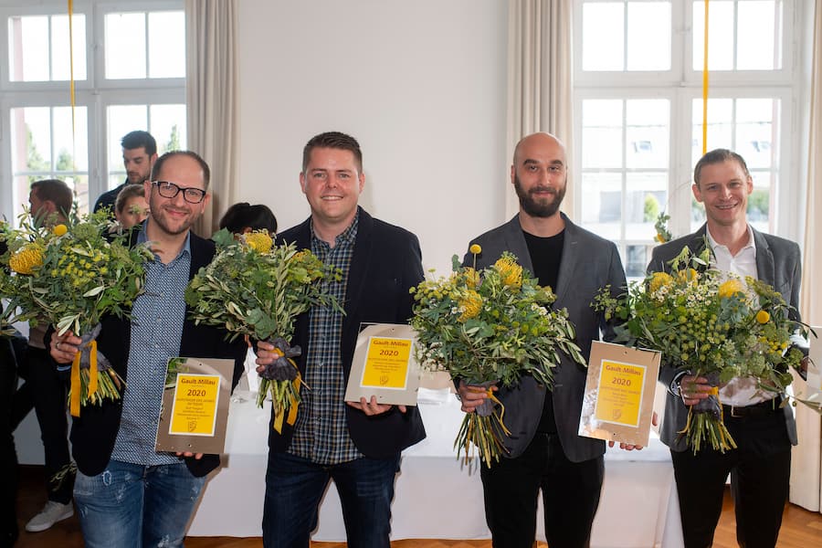 07.10.2019; Basel: Koch des Jahres - Tanja Grandits; Rolf Flieghauf, Stefan Heilemann, Mitja Birlo und Patrick Mahler. © Valeriano Di Domenico