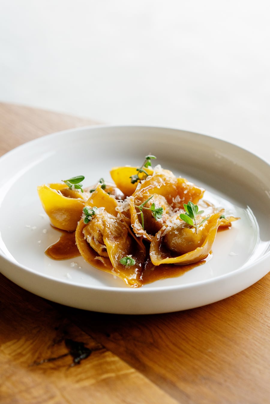 Kalbfleisch-Tortelli im Restaurant Anna Zurich mit Stefano Corrado und Maria Ventola