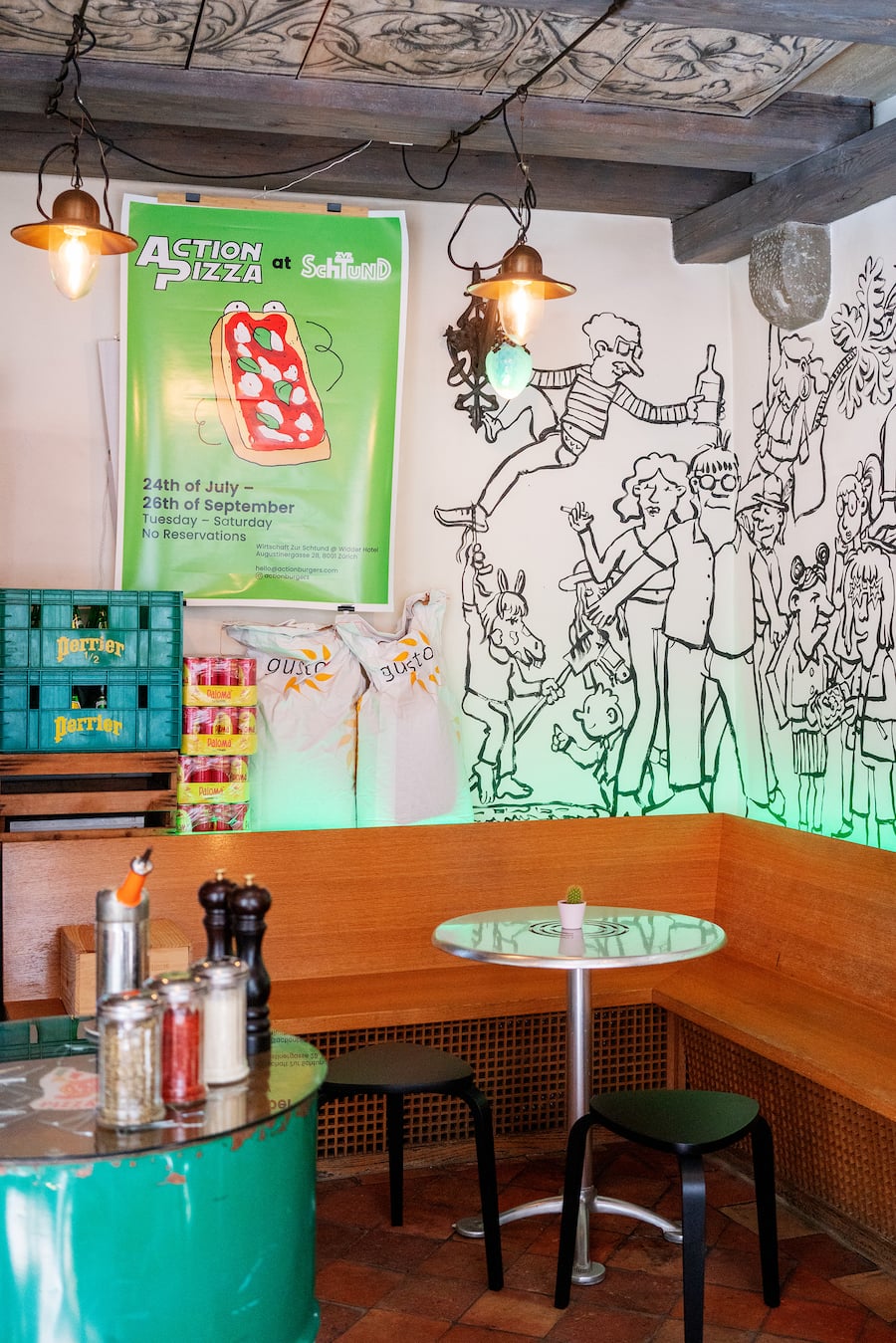 Action Pizza Zurich von Patrick Schindler im Hotel Widder in der Wirtschaft zur Schtund mit Mark Müller