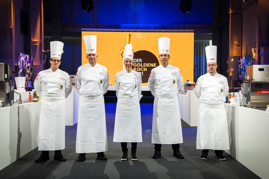 Der goldene Koch 2021: Ale Mordasini, Heiko Nieder, Silvia Manser, Christian Nickel, Stephane Decotterd