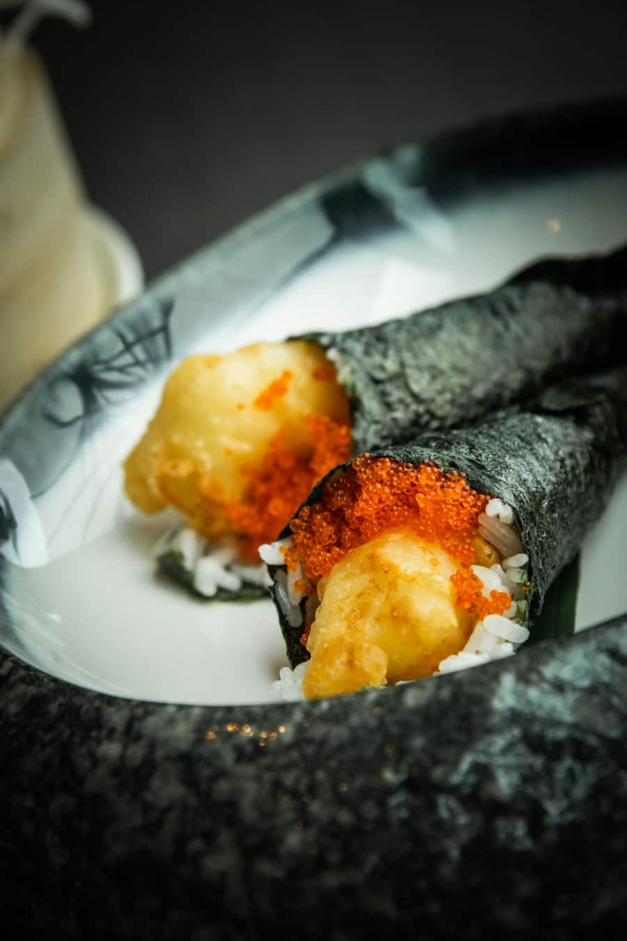 Lunch auf dem Bürgenstock 2021: Shrimp-Tempura, Onsen-Ei, Fu pi juan