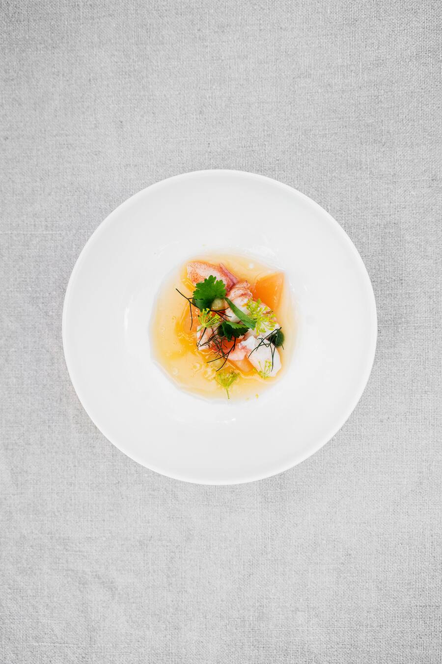 Flusskrebse, Melone, Koriander, Curry und Dill von Heiko Nieder