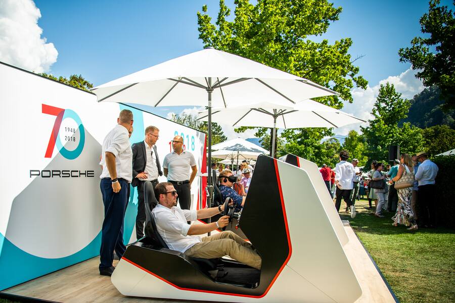 Porsche-Rennsimulatoren an der GaultMillau Garden Party.