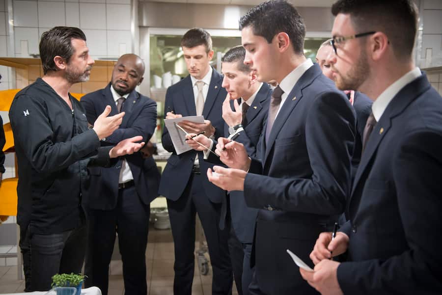 Lausanne.Beau-rivage palace.Soirée gastronomique à 4 mains le chef Andreas Caminada invité chez Anne-Sophie Pics